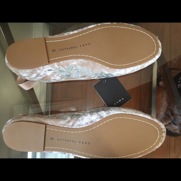 RETRO ZARA FLORAL EMBROIDERED BALLERINAS BRAND NEW - Picture 6 of 8